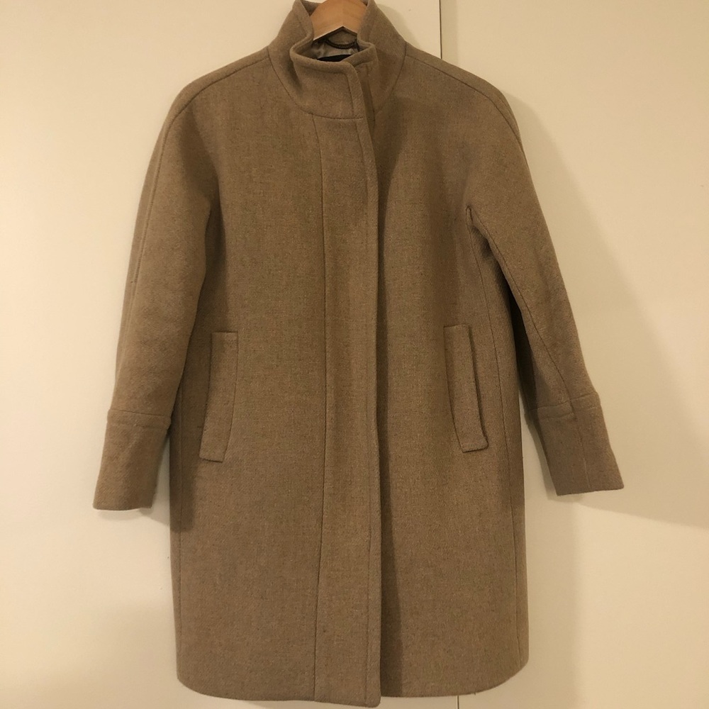 J. Crew Women's Camel Tan Wool Pea Coat - Picture 3 of 3